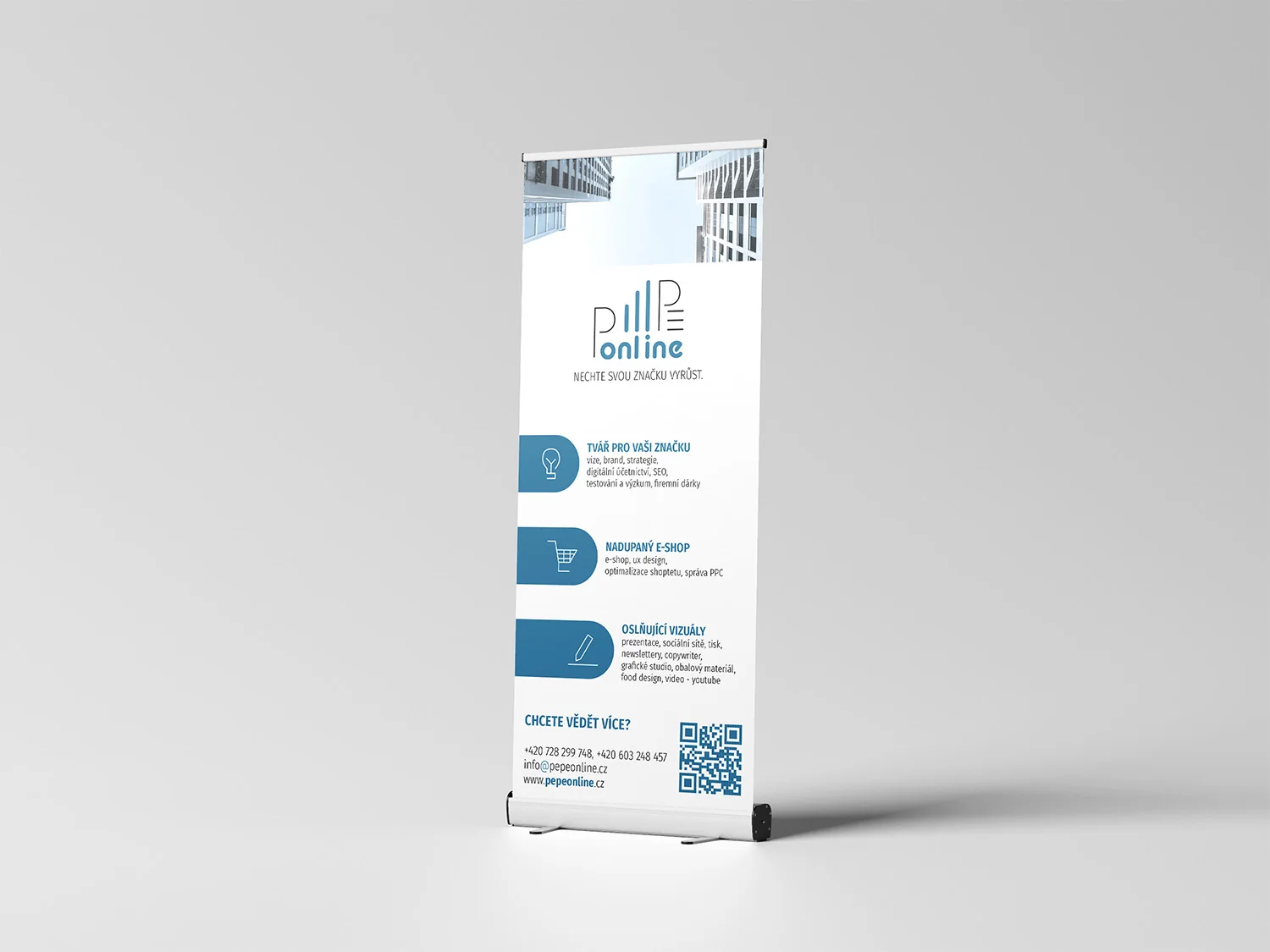 Roll-up pro promo společnosti a logo