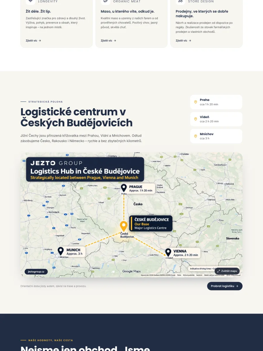 Logistické centrum a mapa