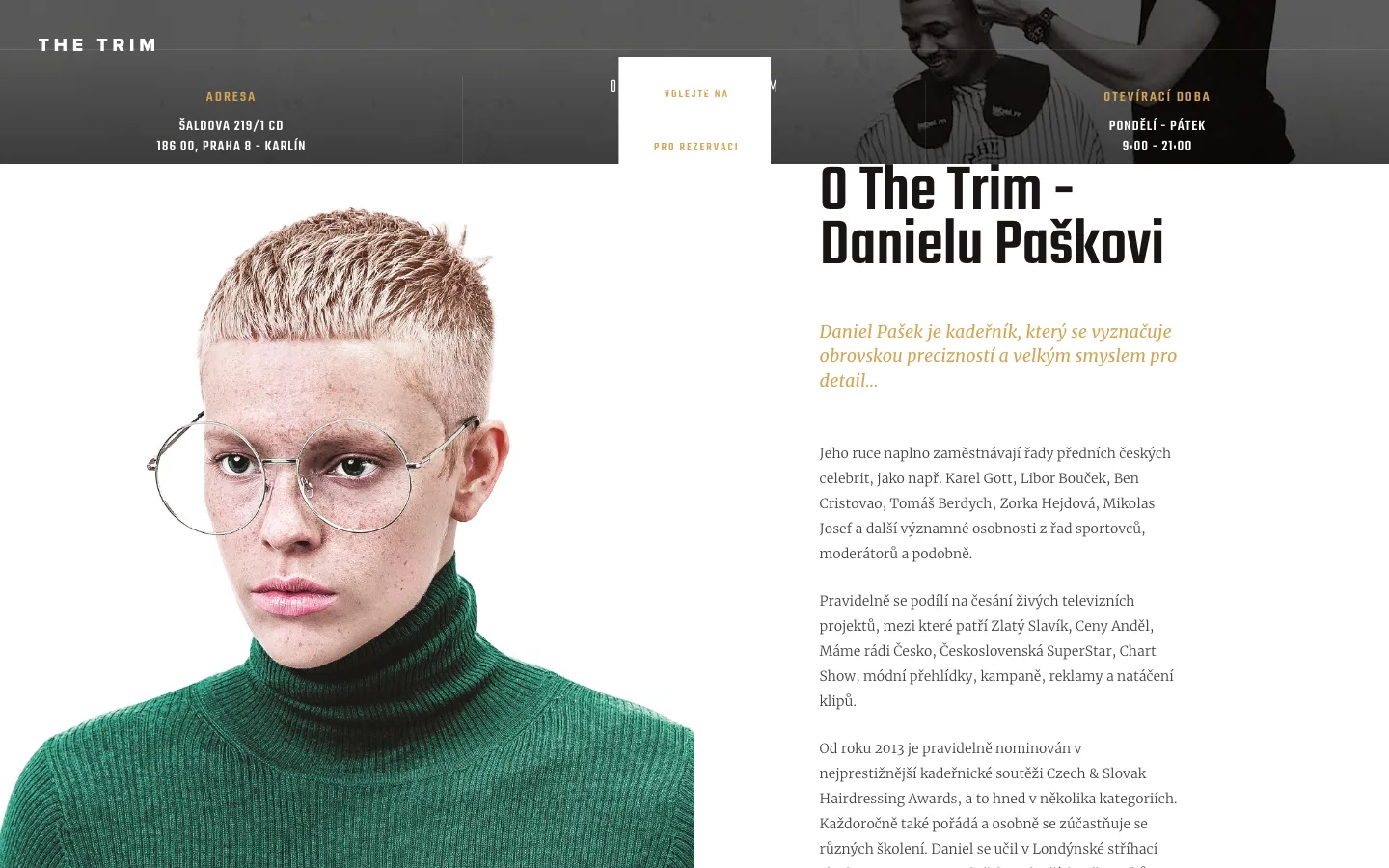 The Trim – původní web (snímek z května 2020)